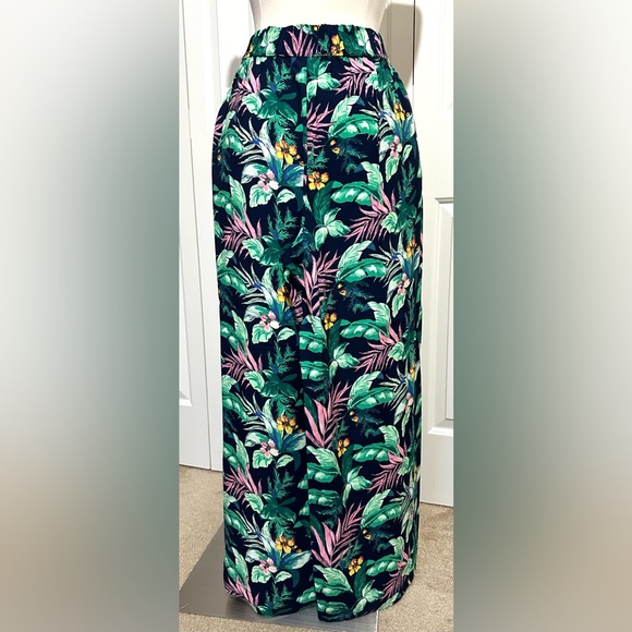 LOFT 2-Piece Set Cap Sleeve Top Sz Petite M & Wide Leg Pants Sz L Tropical NWT - Picture 12 of 16